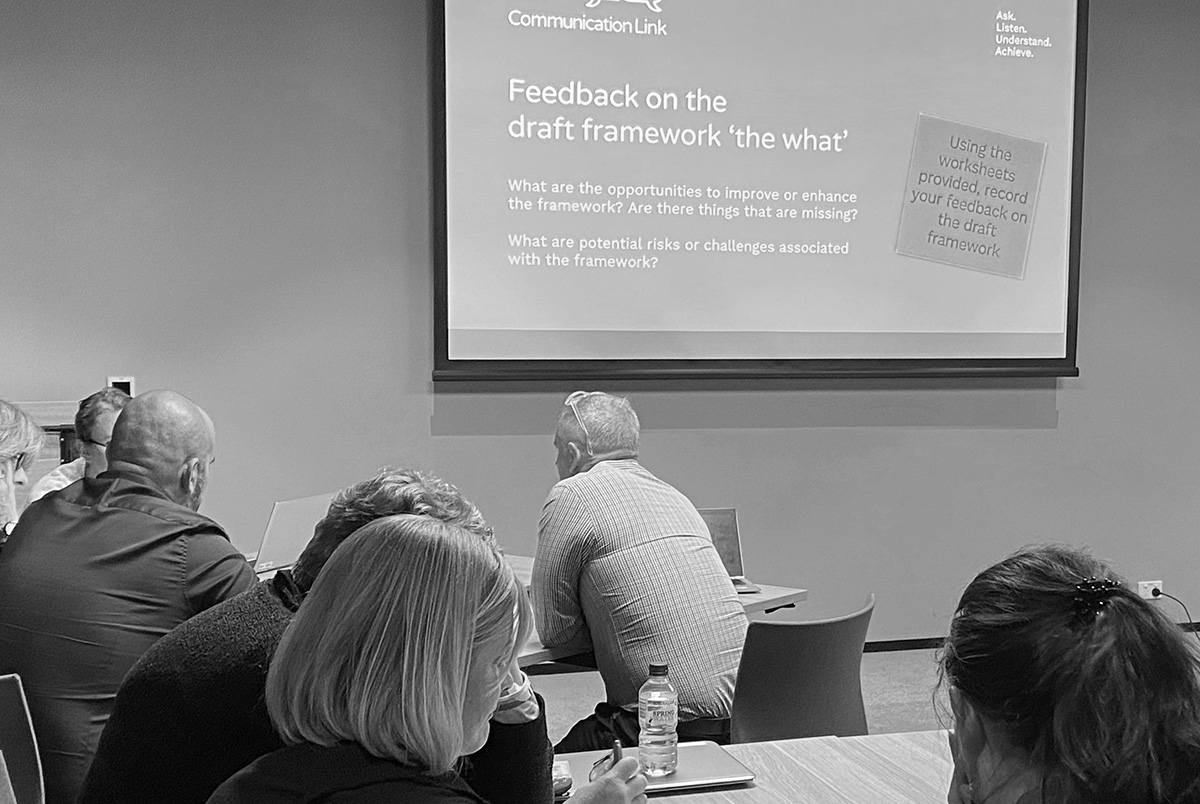 Black and White image of workshop attendees